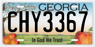 GA license plate CHY3367