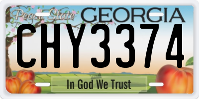 GA license plate CHY3374