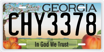 GA license plate CHY3378