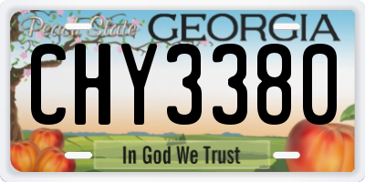 GA license plate CHY3380