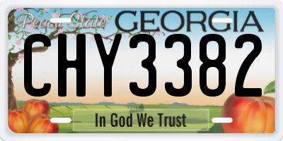GA license plate CHY3382