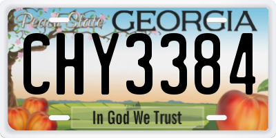 GA license plate CHY3384