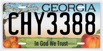 GA license plate CHY3388
