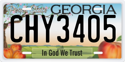 GA license plate CHY3405