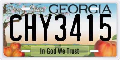 GA license plate CHY3415
