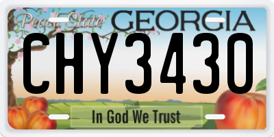 GA license plate CHY3430
