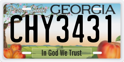 GA license plate CHY3431