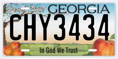 GA license plate CHY3434