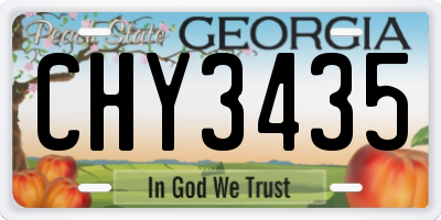 GA license plate CHY3435