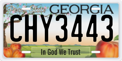 GA license plate CHY3443