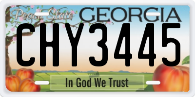 GA license plate CHY3445