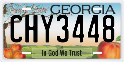 GA license plate CHY3448