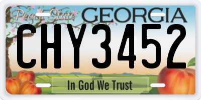 GA license plate CHY3452