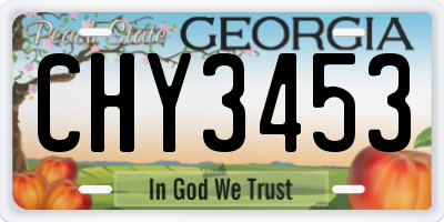 GA license plate CHY3453