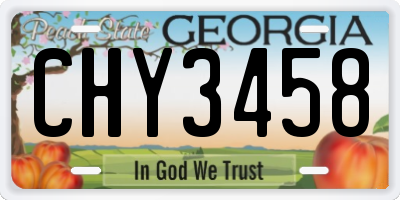 GA license plate CHY3458