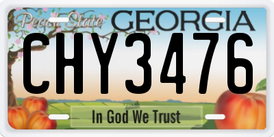 GA license plate CHY3476