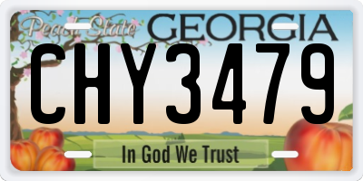 GA license plate CHY3479