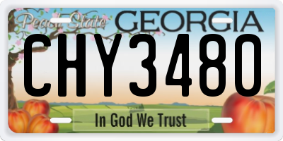 GA license plate CHY3480