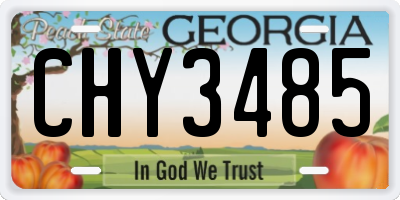 GA license plate CHY3485
