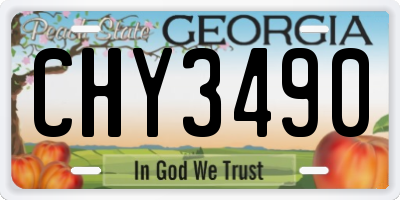 GA license plate CHY3490