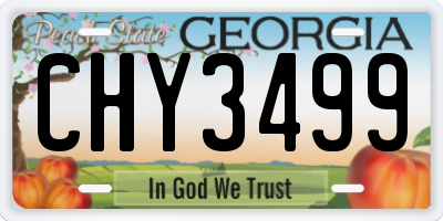 GA license plate CHY3499