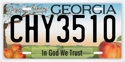 GA license plate CHY3510