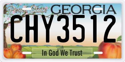 GA license plate CHY3512