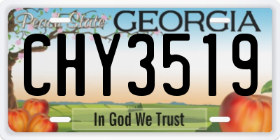 GA license plate CHY3519
