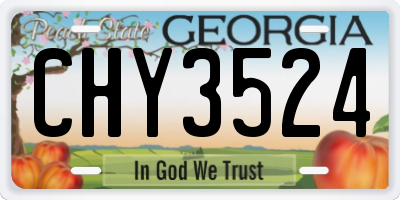 GA license plate CHY3524