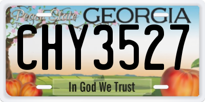 GA license plate CHY3527