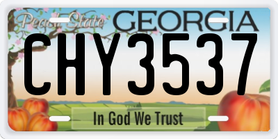 GA license plate CHY3537