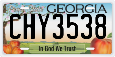 GA license plate CHY3538