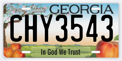 GA license plate CHY3543
