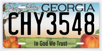 GA license plate CHY3548