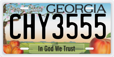 GA license plate CHY3555