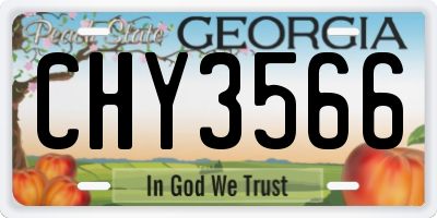 GA license plate CHY3566