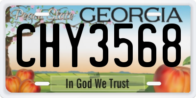 GA license plate CHY3568