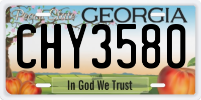 GA license plate CHY3580