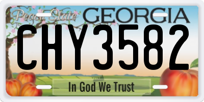 GA license plate CHY3582