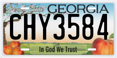 GA license plate CHY3584