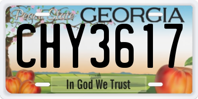 GA license plate CHY3617