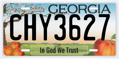 GA license plate CHY3627