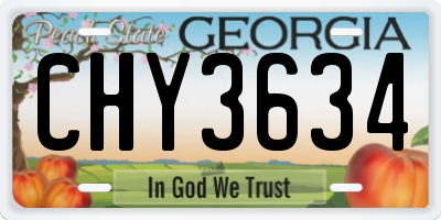 GA license plate CHY3634