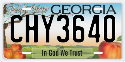 GA license plate CHY3640