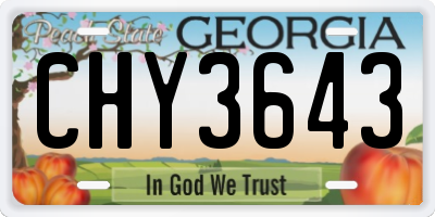 GA license plate CHY3643