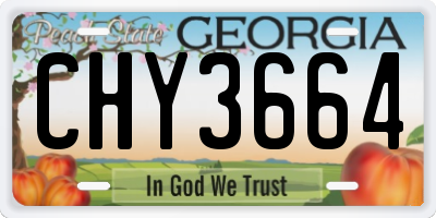 GA license plate CHY3664