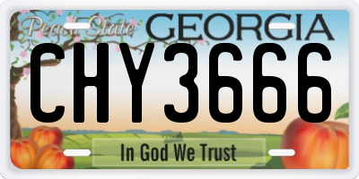 GA license plate CHY3666
