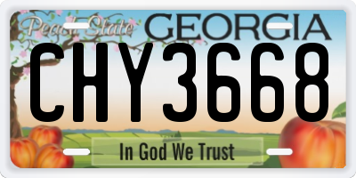 GA license plate CHY3668