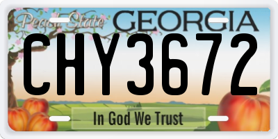 GA license plate CHY3672