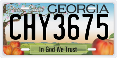 GA license plate CHY3675